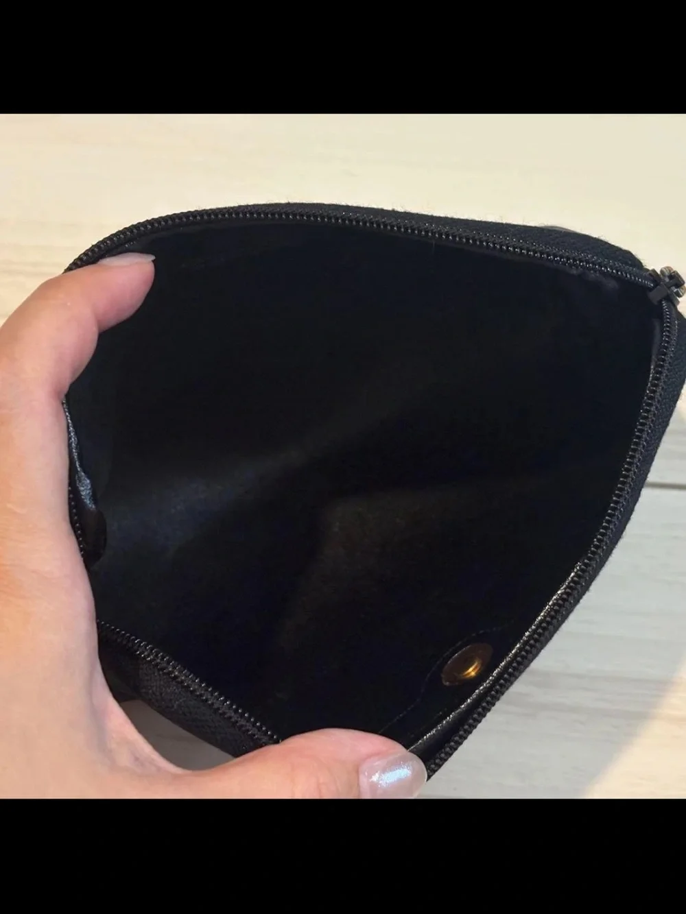 Dior Black Cosmetic Pouch with Brown Trim